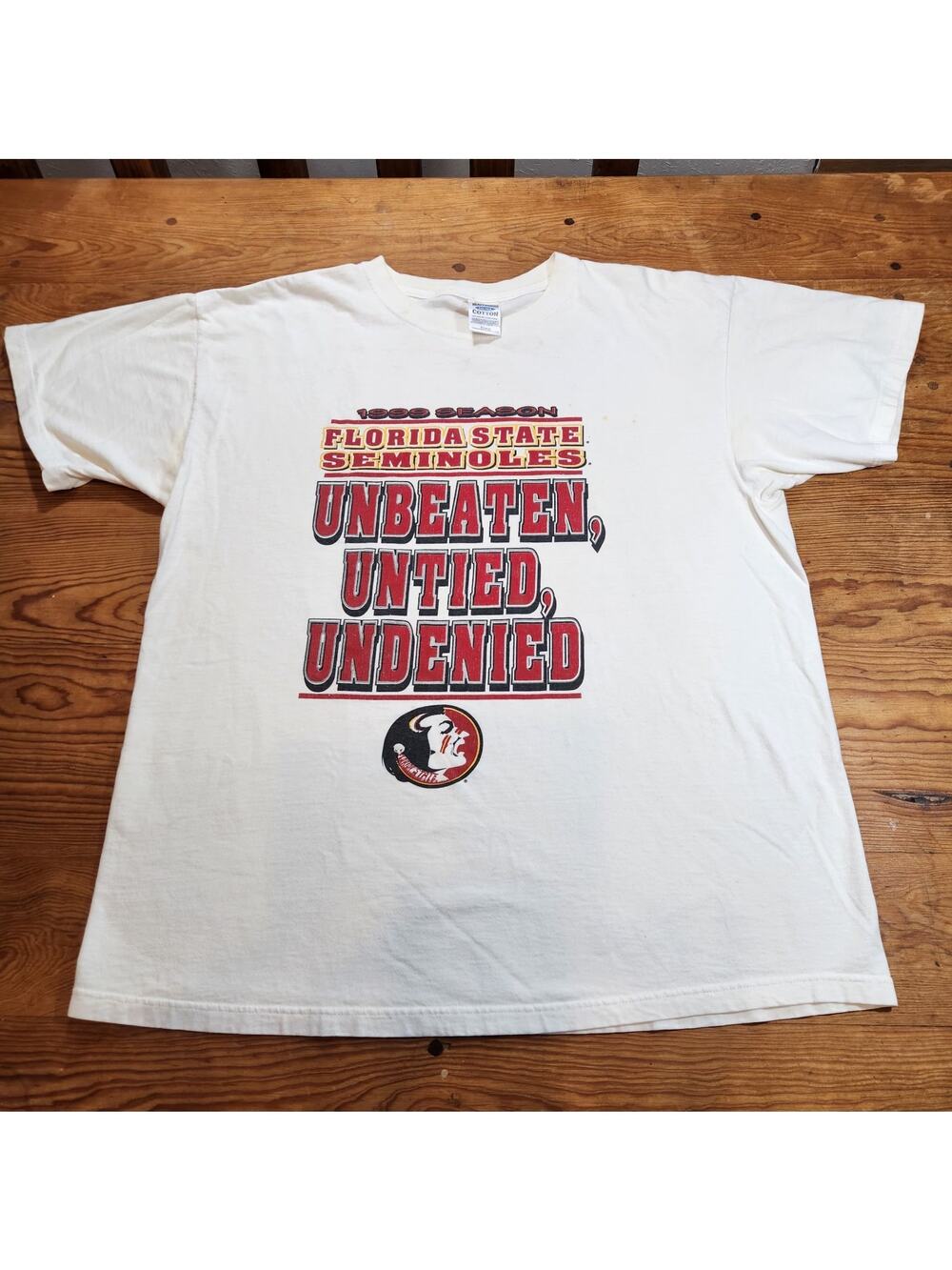 Vtg 1999 Florida State T-Shirt FSU 2 Sided National Champion Logo Sports XL